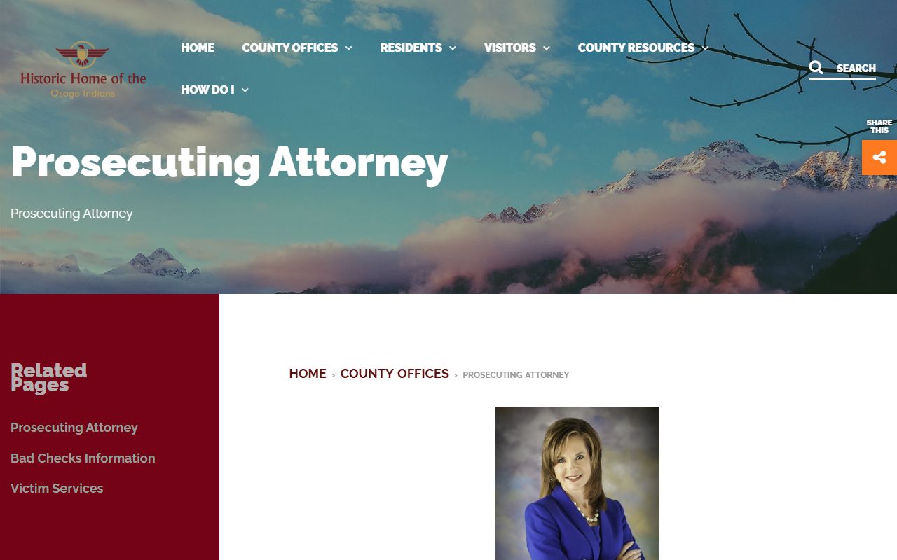 Osage County Prosecuting Attorney office contact page