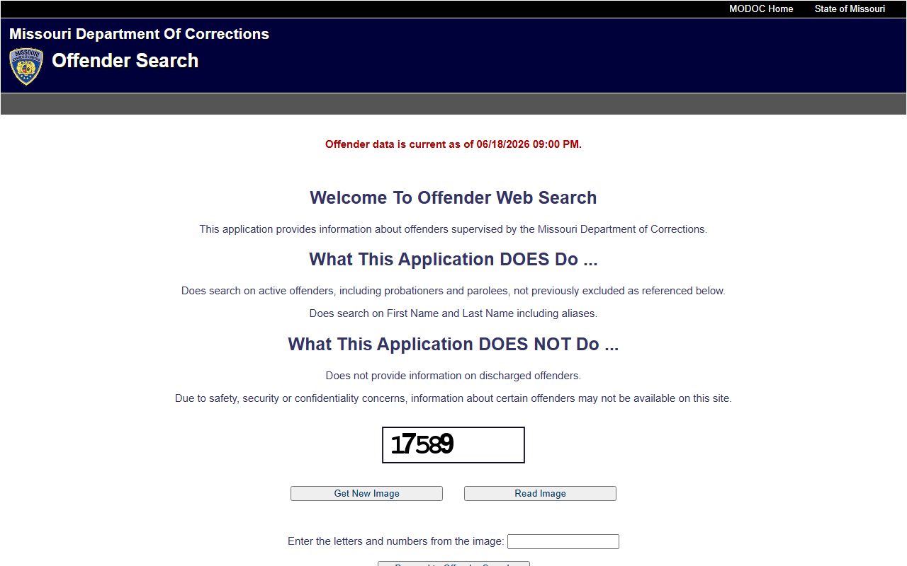 Missouri MODOC offender search for Osage County sentenced inmate lookup
